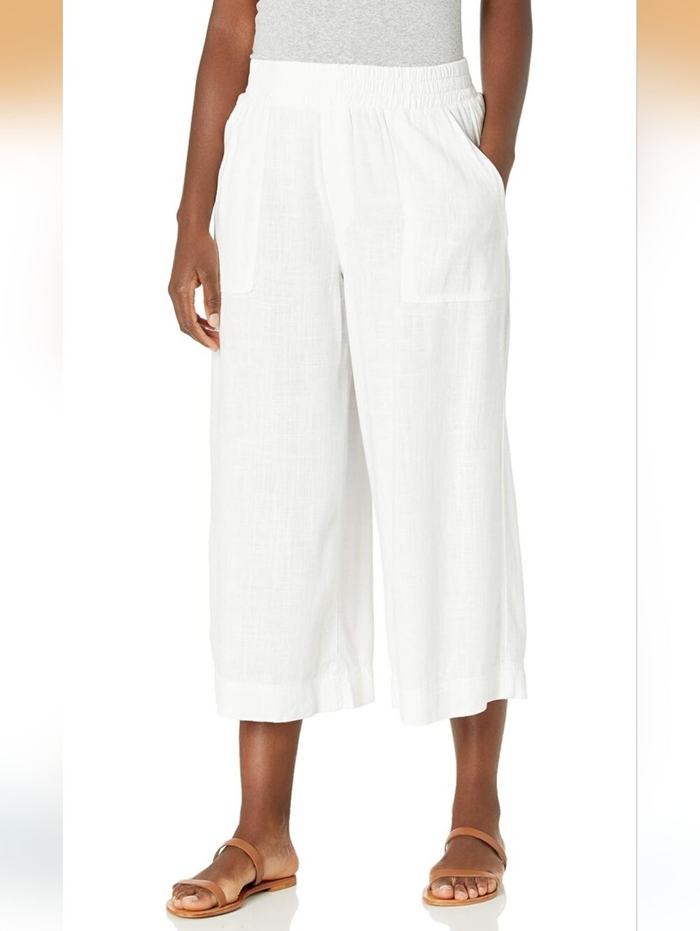Splendid Stern Wide Leg Crop In White Size XL
